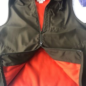 Jones New York Sport activewear Vest Hood Zip Olive Size P/L